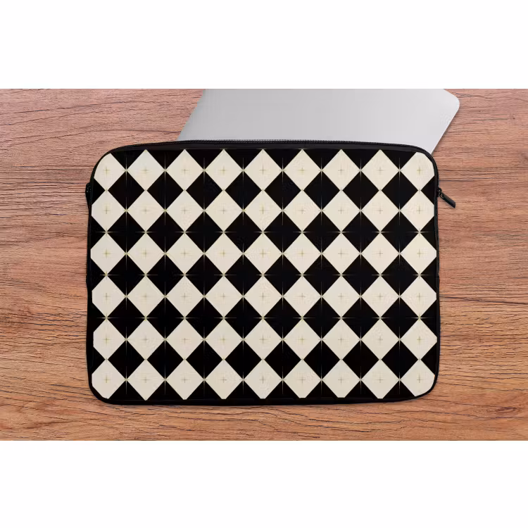 Laptophoes Ster - Zwart - Wit - Kerst — 2