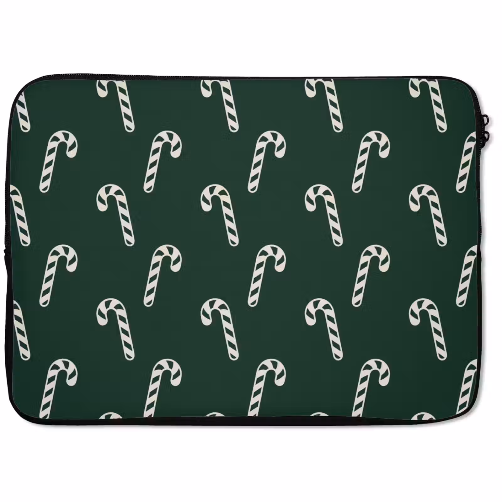 Laptophoes Kerst - Groen - Wit - Zuurstok — 1