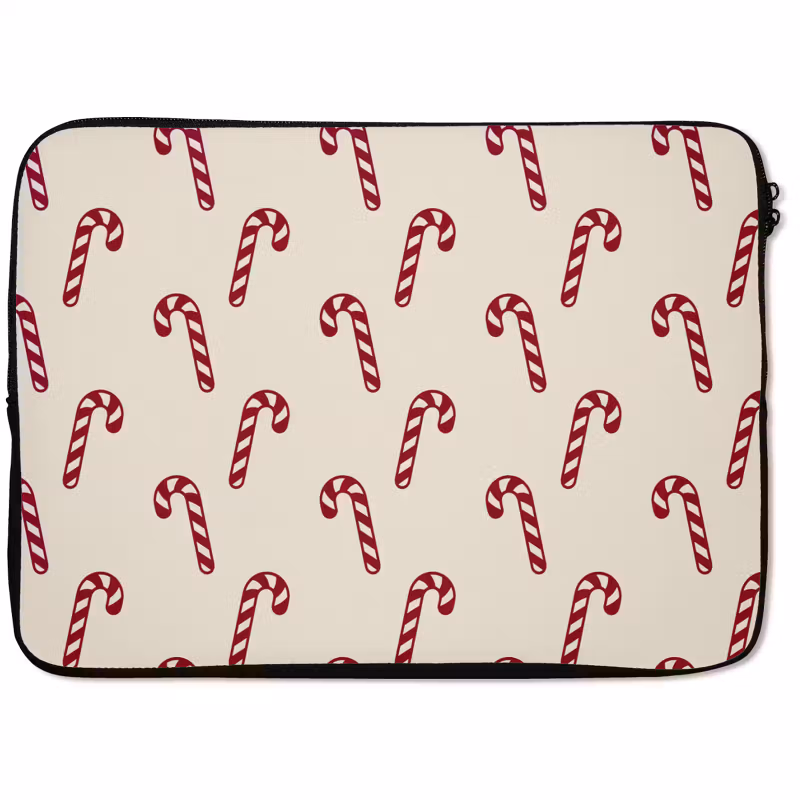 Laptophoes Kerst - Rood - Crème - Zuurstok — 1