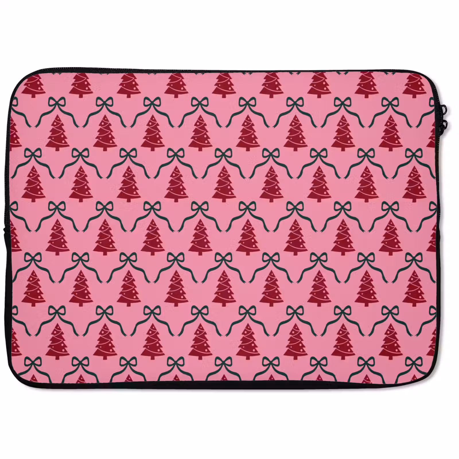 Laptophoes Kerst - Rood - Groen - Strik — 1