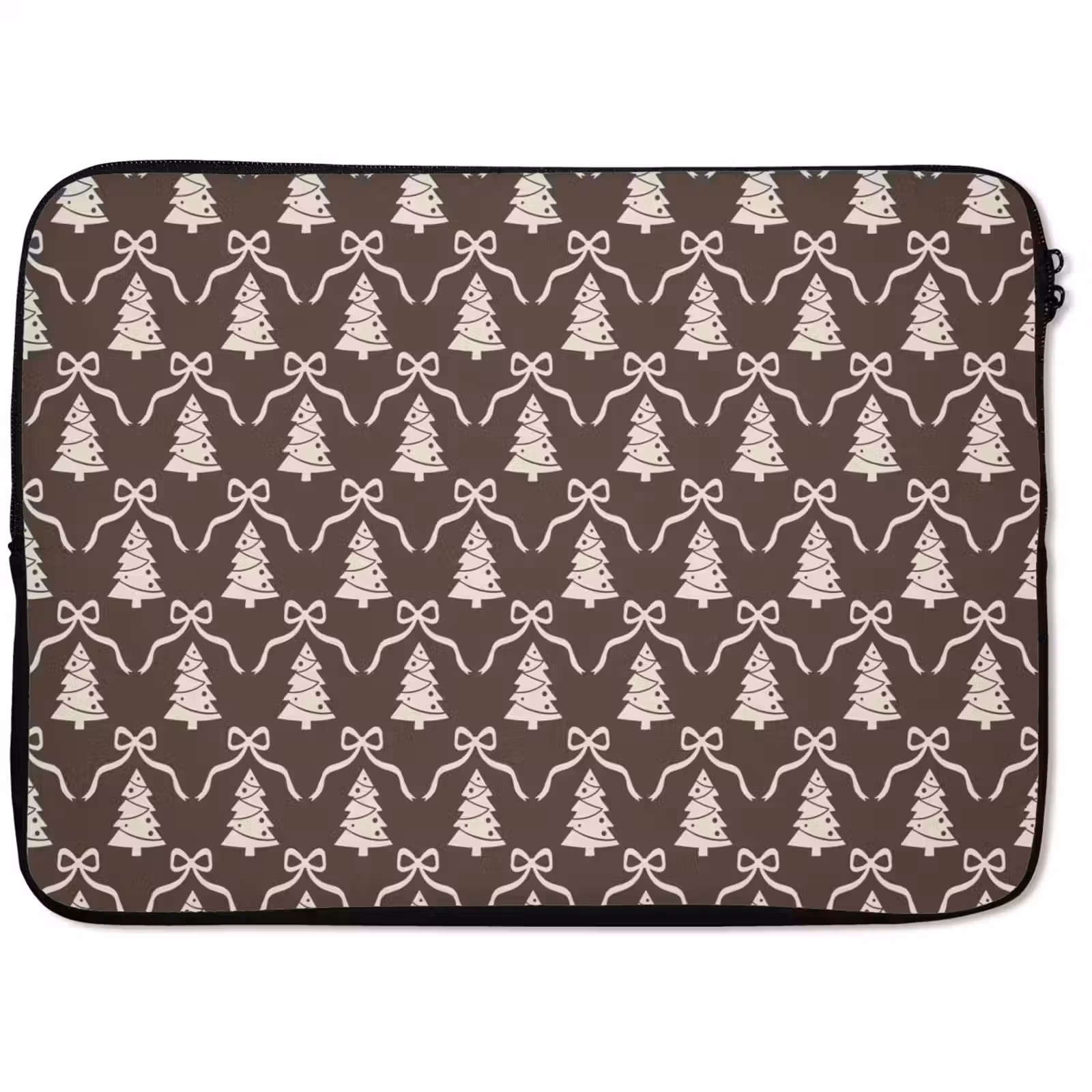 Laptophoes Strik - Taupe - Wit - Kerst — 1