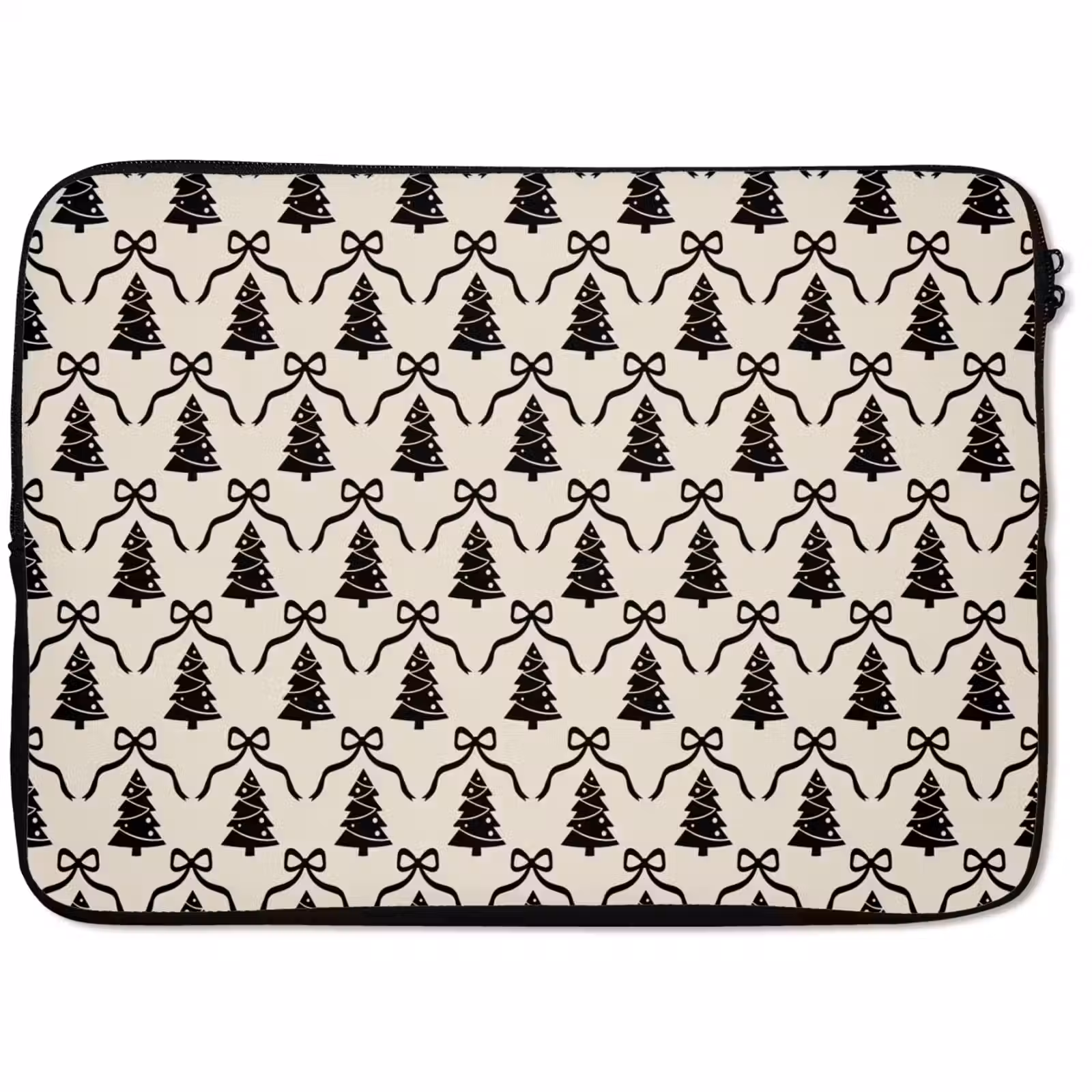 Laptophoes Strik - Zwart - Wit - Kerst — 1