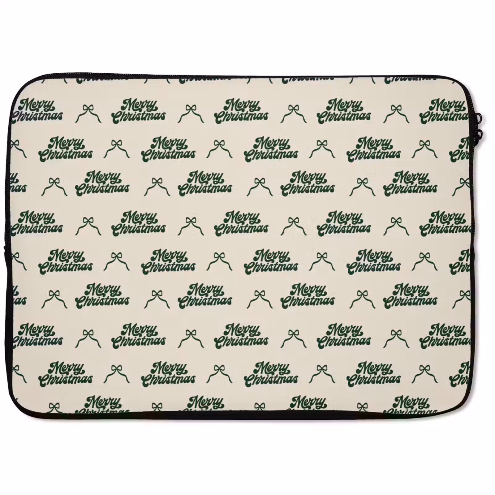 Laptophoes Tekst - Groen - Strik — 1