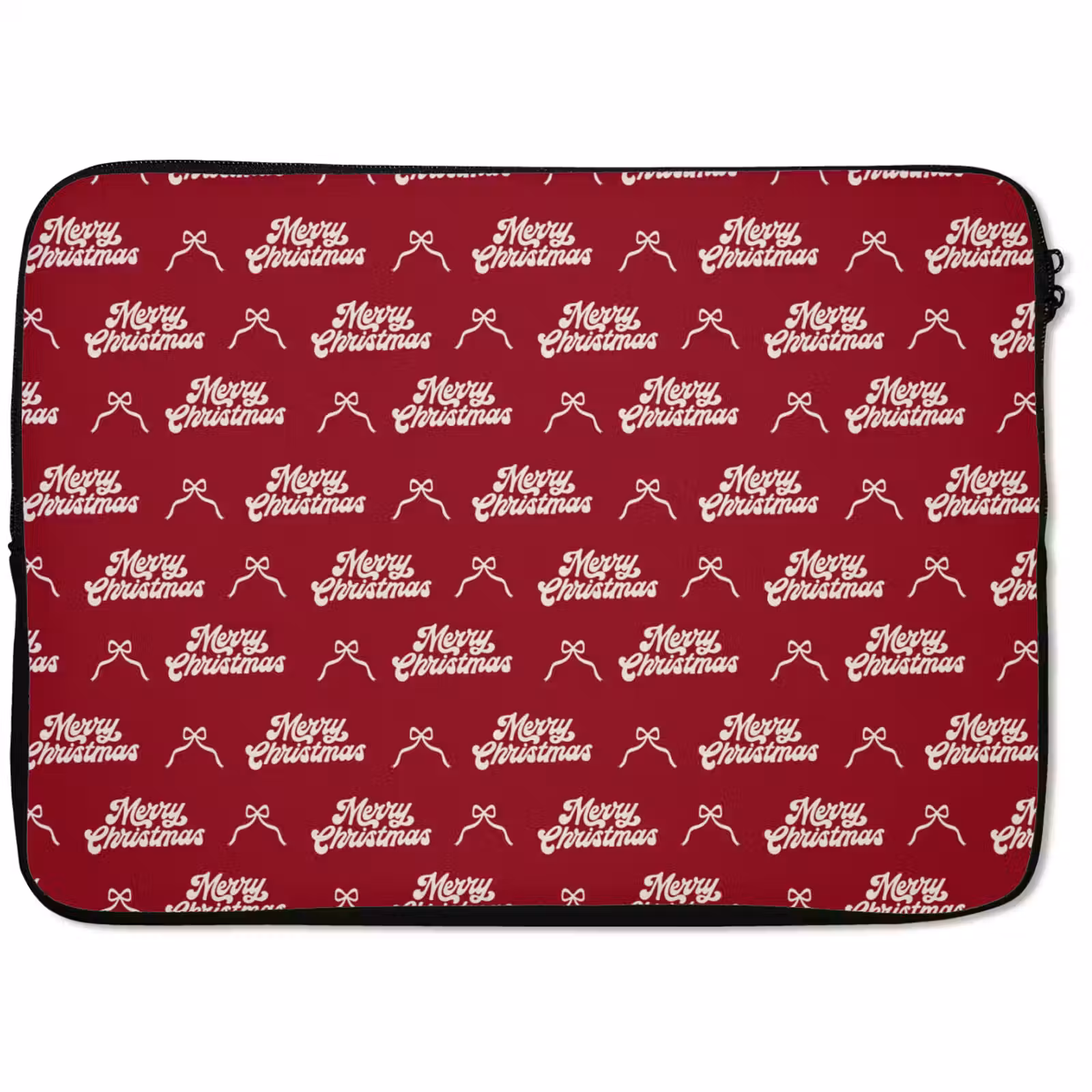 Laptophoes Tekst - Rood - Wit - Strik — 1