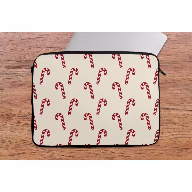 Laptophoes Kerst - Rood - Crème - Zuurstok — 2