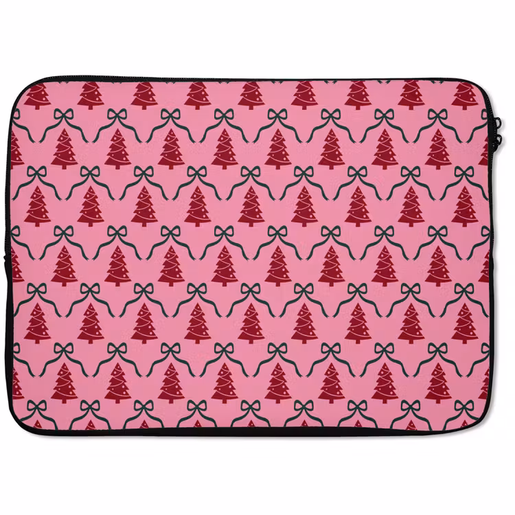 Laptophoes Kerst - Rood - Groen - Strik — 1