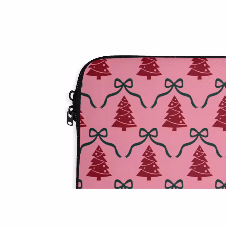 Laptophoes Kerst - Rood - Groen - Strik — 5