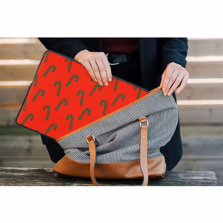 Laptophoes Kerst - Rood - Groen - Zuurstok — 4