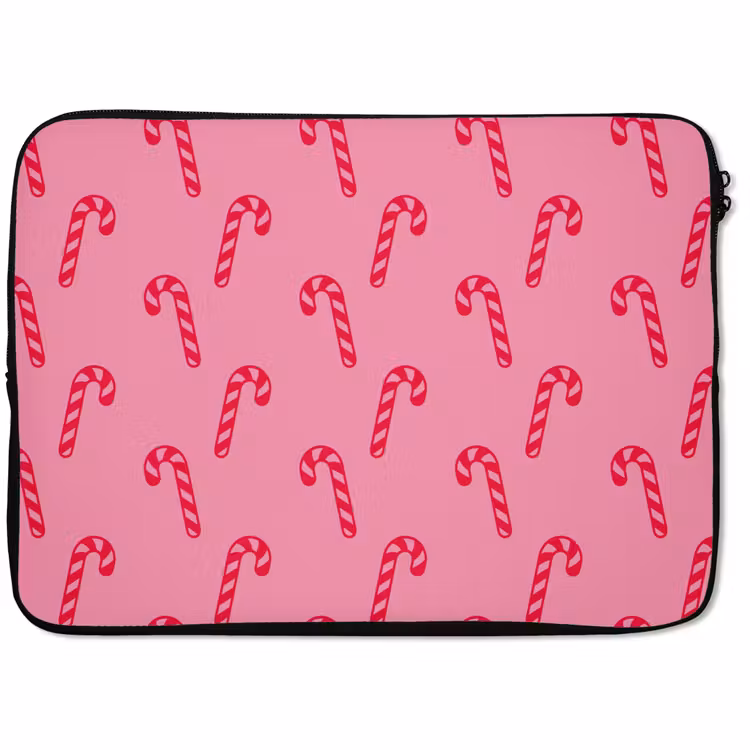 Laptophoes Kerst - Rood - Roze - Zuurstok — 1