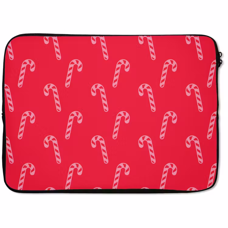 Laptophoes Kerst - Roze - Rood - Zuurstok — 1