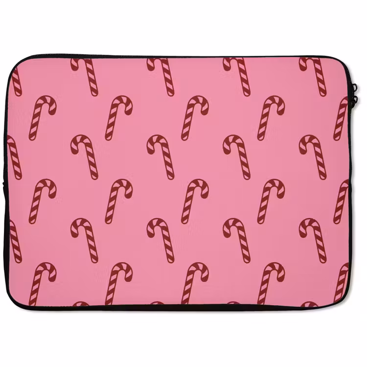 Laptophoes Kerst - Roze - Zuurstok - Rood — 1