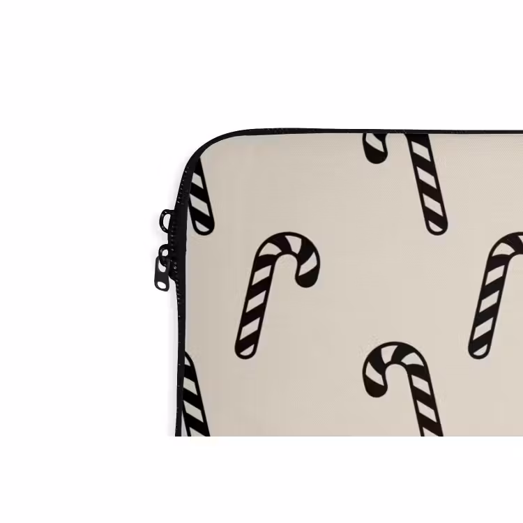 Laptophoes Kerst - Zwart - Crème - Zuurstok — 5