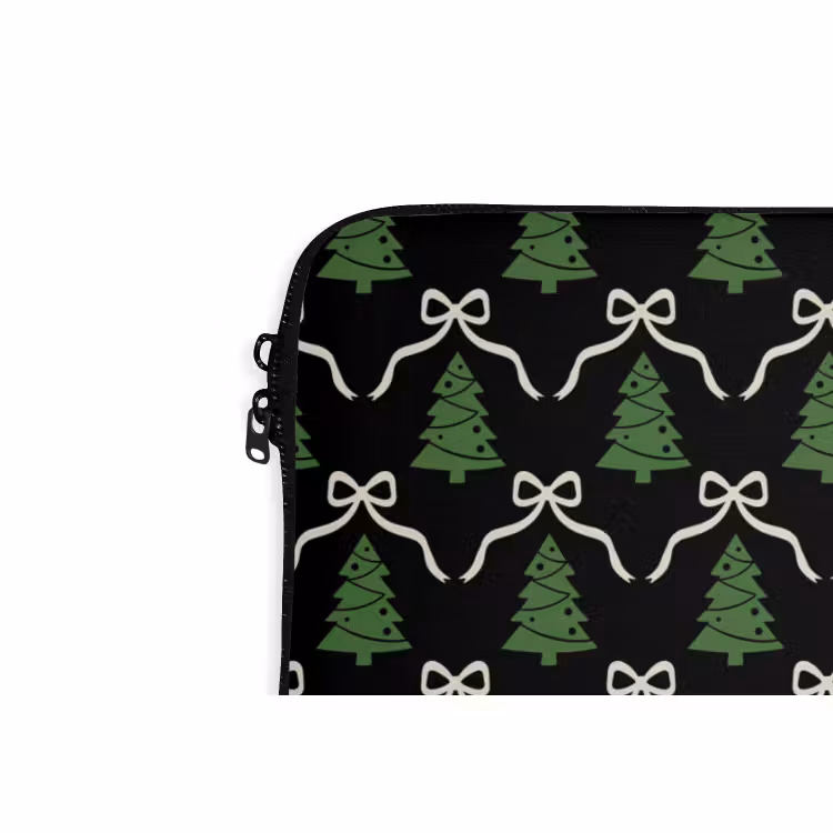Laptophoes Kerst - Zwart - Wit - Strik — 5