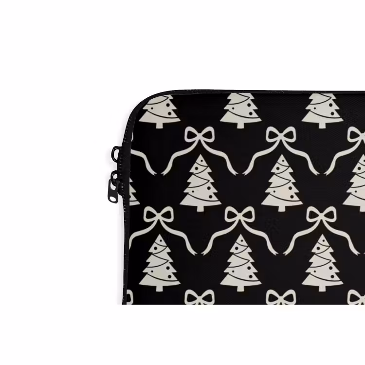 Laptophoes Strik - Wit - Zwart - Kerst — 5