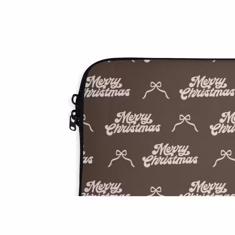Laptophoes Tekst - Crème - Bruin - Strik — 5