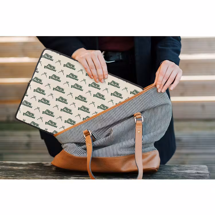 Laptophoes Tekst - Groen - Strik — 4