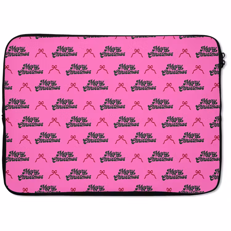 Laptophoes Tekst - Neon - Roze - Kerst — 1