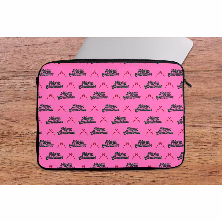 Laptophoes Tekst - Neon - Roze - Kerst — 2