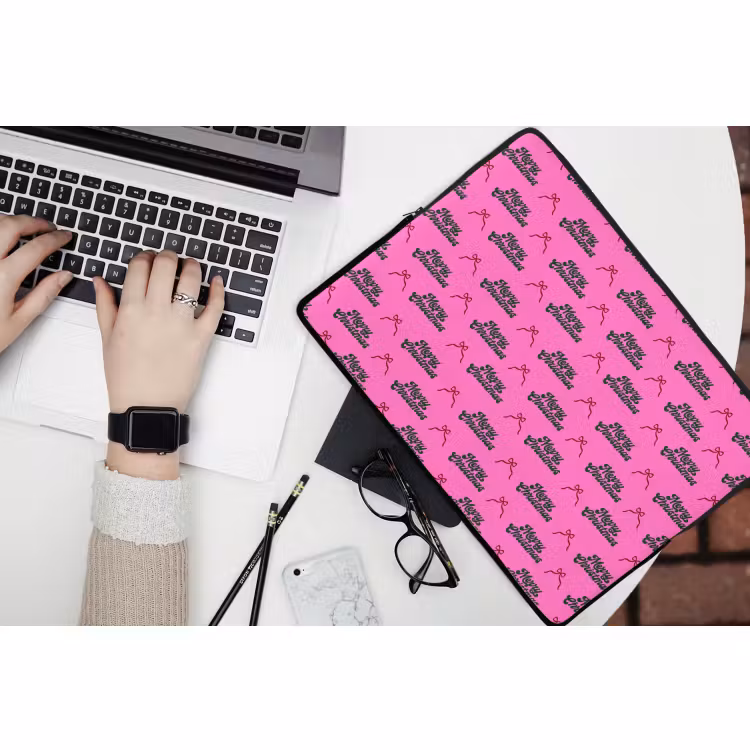 Laptophoes Tekst - Neon - Roze - Kerst — 3