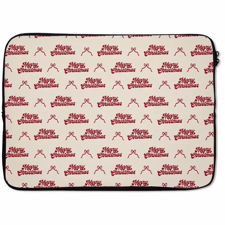 Laptophoes Tekst - Rood - Crème - Strik — 1