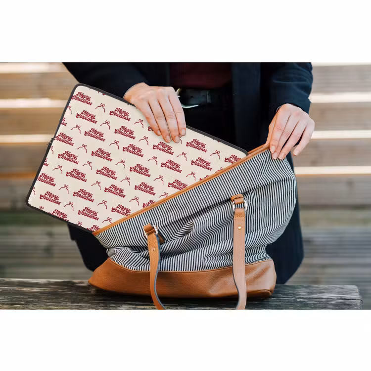 Laptophoes Tekst - Rood - Crème - Strik — 4