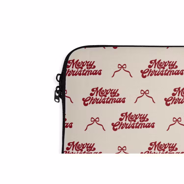 Laptophoes Tekst - Rood - Crème - Strik — 5