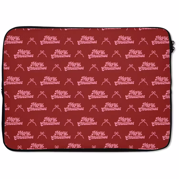 Laptophoes Tekst - Rood - Roze - Strik — 1