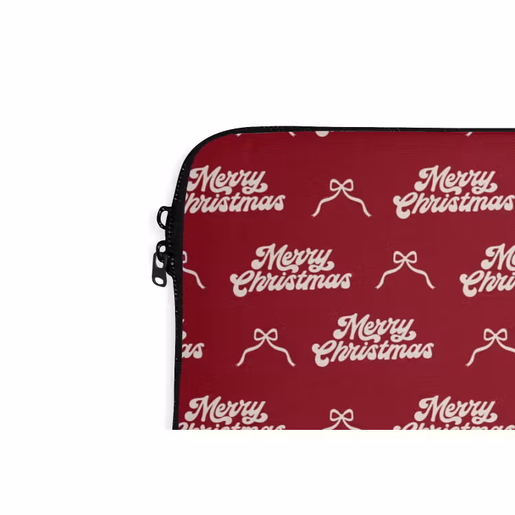 Laptophoes Tekst - Rood - Wit - Strik — 5
