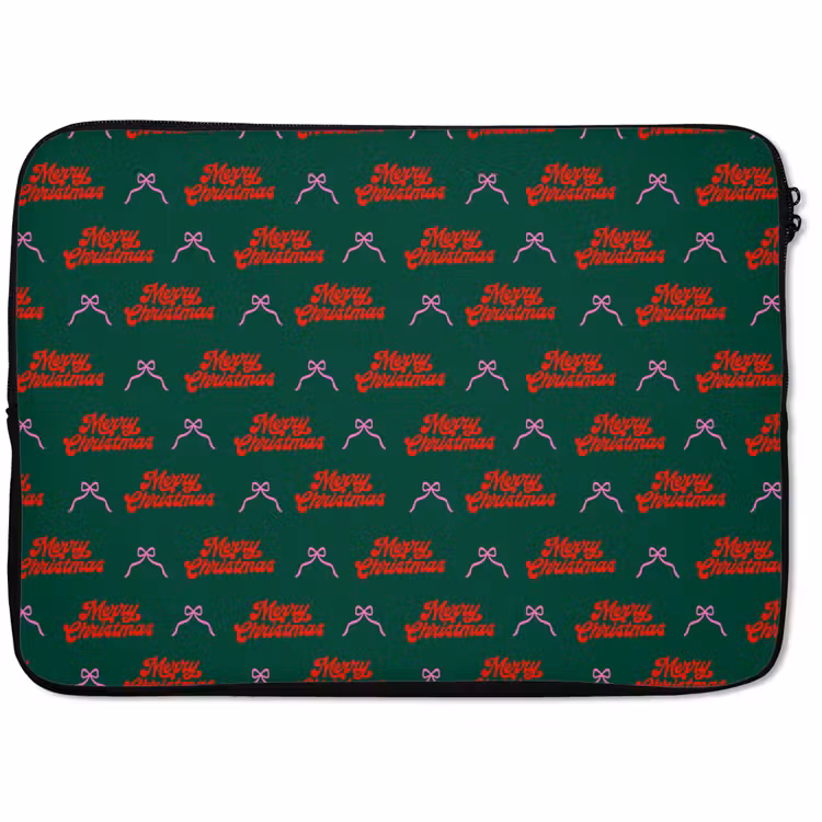 Laptophoes Tekst - Roze - Rood - Groen - Strik — 1