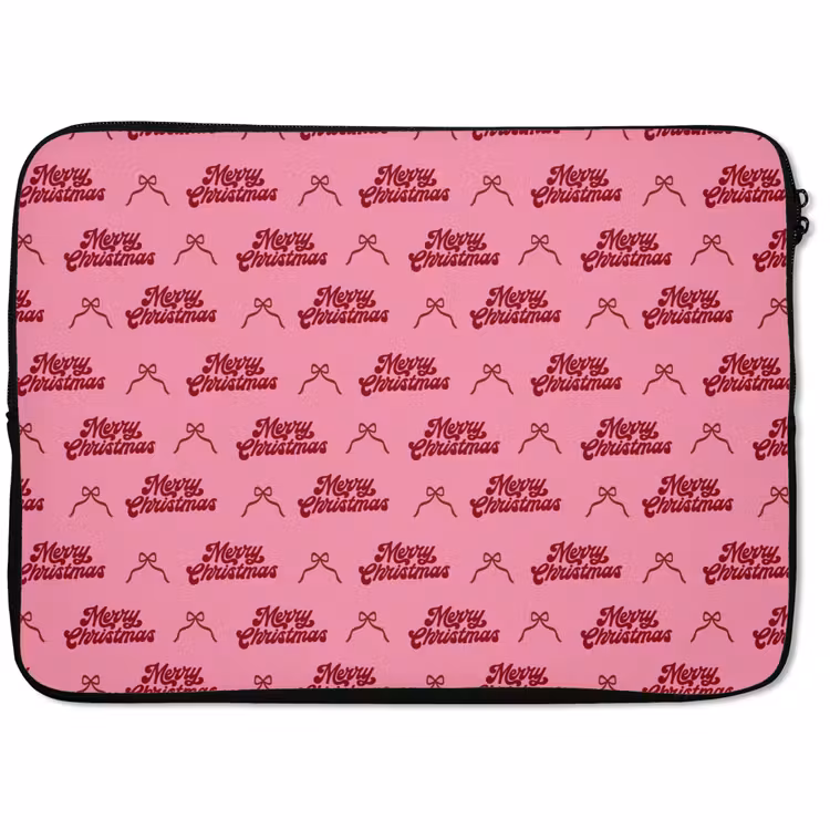 Laptophoes Tekst - Roze - Rood - Strik — 1
