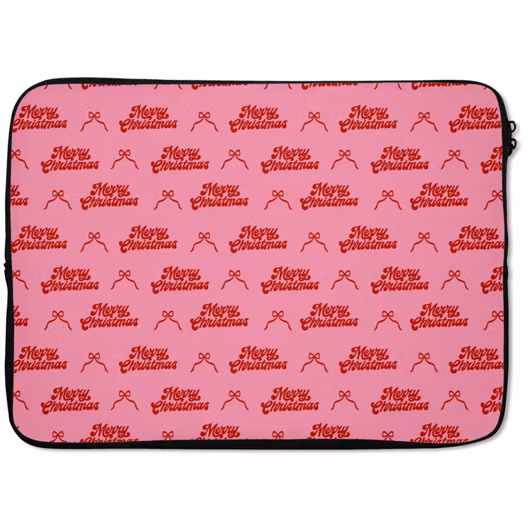Laptophoes Tekst - Strik - Rood - Roze — 1