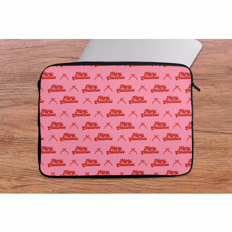 Laptophoes Tekst - Strik - Rood - Roze — 2