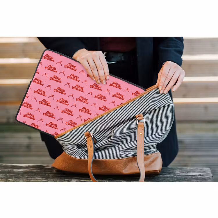 Laptophoes Tekst - Strik - Rood - Roze — 4
