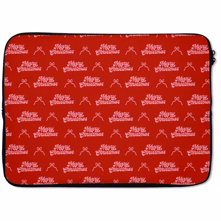 Laptophoes Tekst - Strik - Roze - Rood — 1