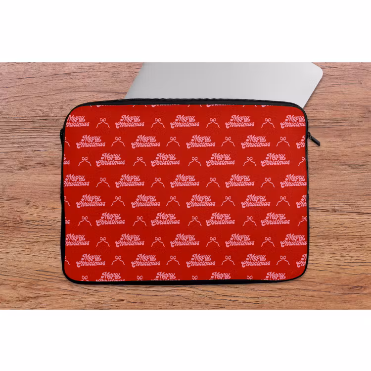 Laptophoes Tekst - Strik - Roze - Rood — 2