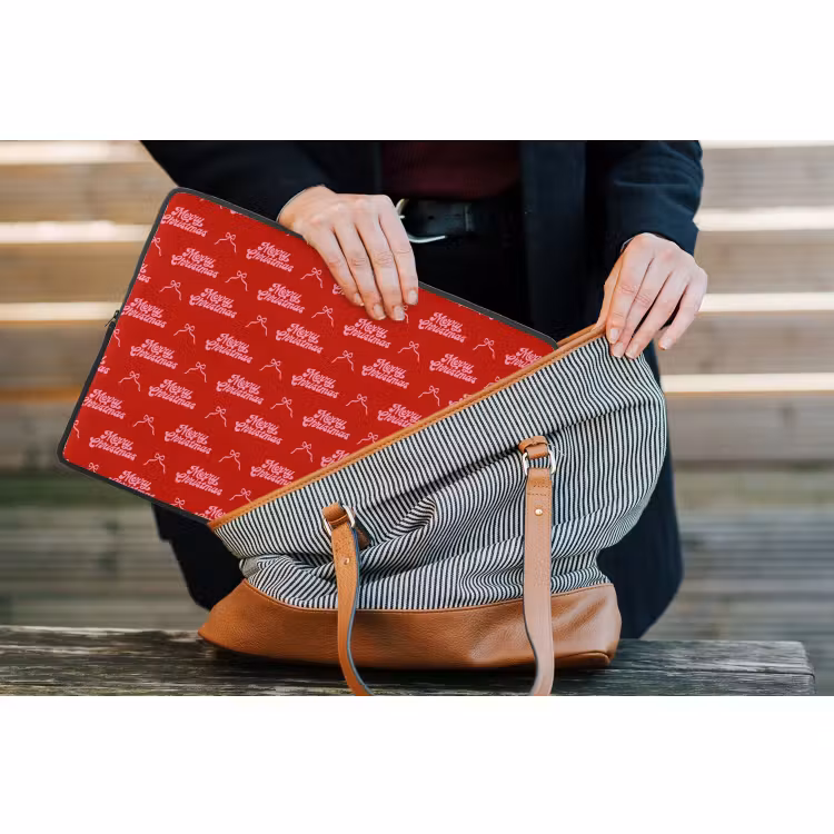 Laptophoes Tekst - Strik - Roze - Rood — 4