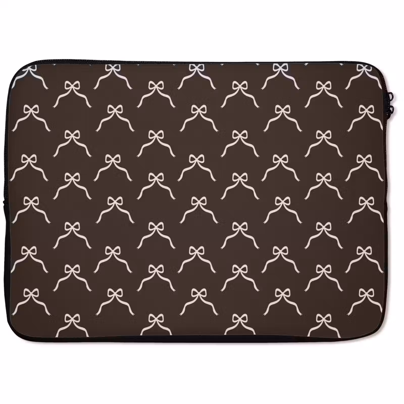 Laptophoes Bruin - Strik - Kerst — 1