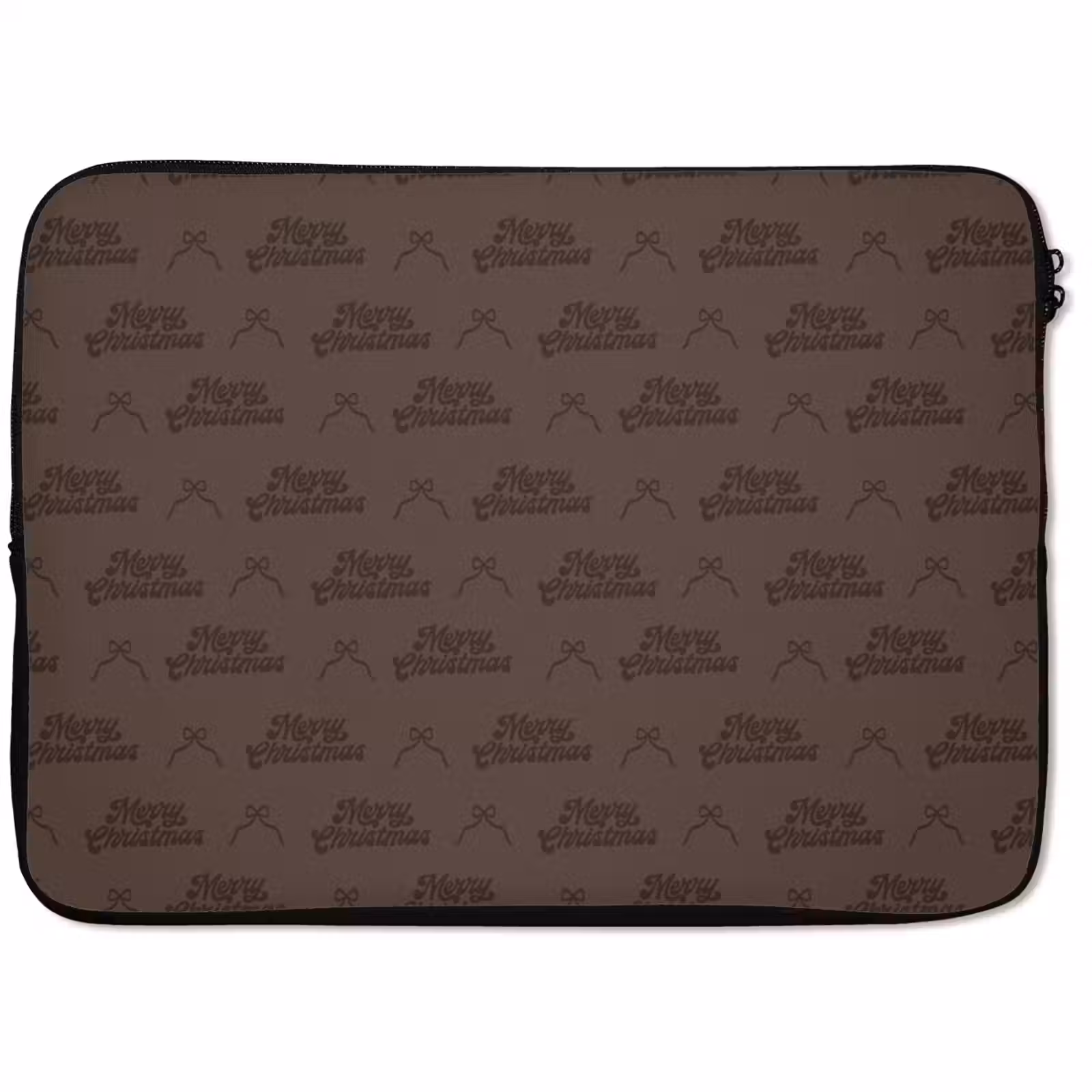 Laptophoes Tekst - Strik - Bruin — 1