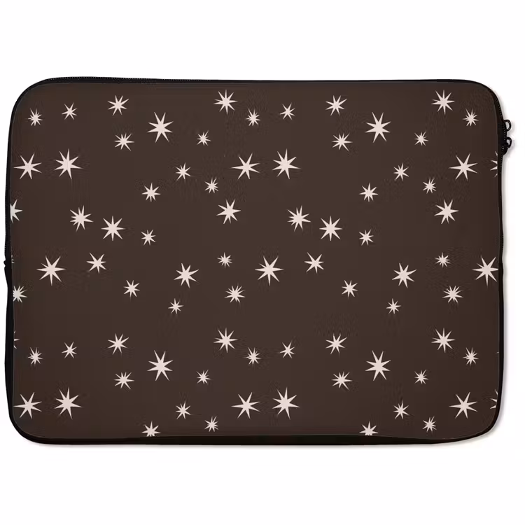 Laptophoes Bruin - Ster - Kerst — 1