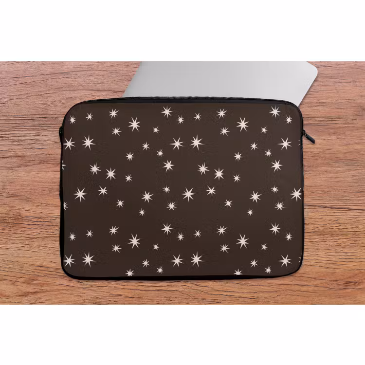 Laptophoes Bruin - Ster - Kerst — 2