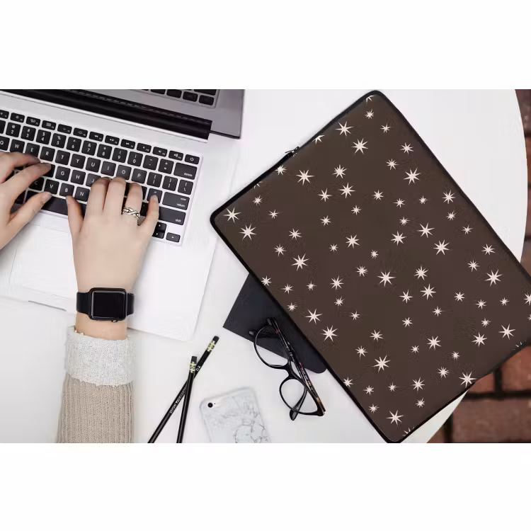 Laptophoes Bruin - Ster - Kerst — 3