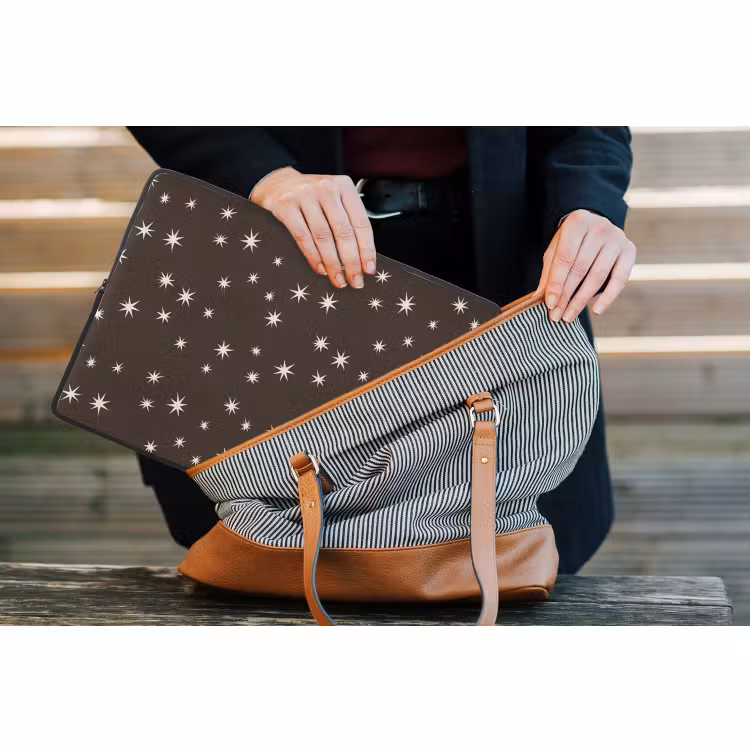 Laptophoes Bruin - Ster - Kerst — 4