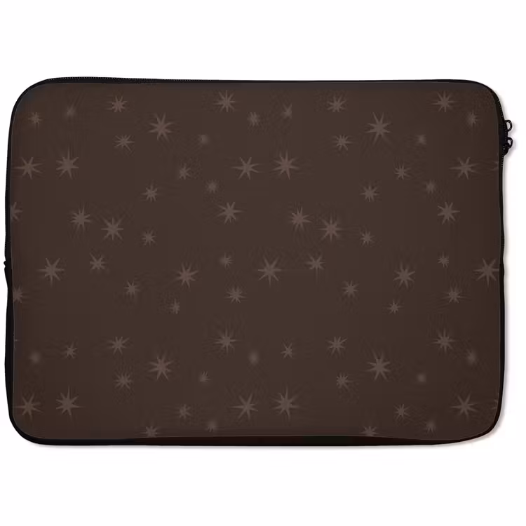 Laptophoes Bruin - Sterren - Kerst — 1