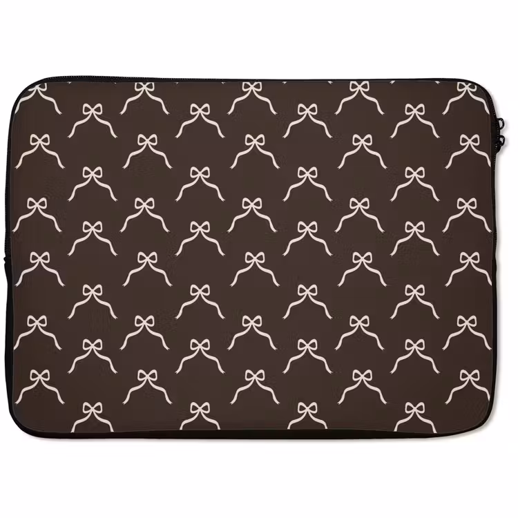 Laptophoes Bruin - Strik - Kerst — 1