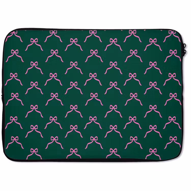 Laptophoes Kerst - Neon - Groen - Strik — 1