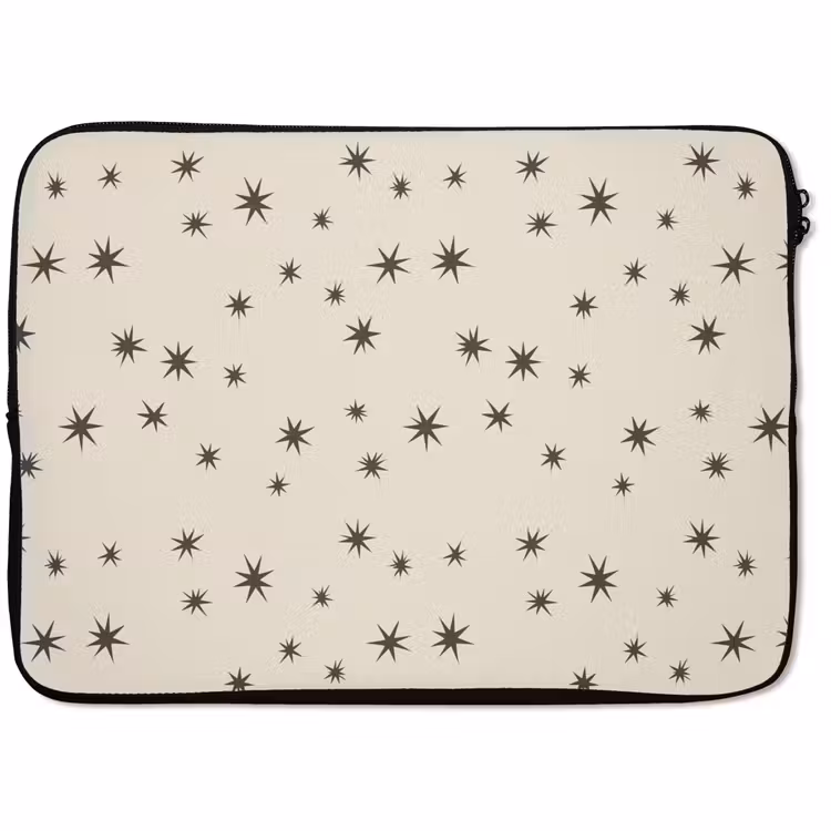 Laptophoes Kerst - Ster - Bruin — 1