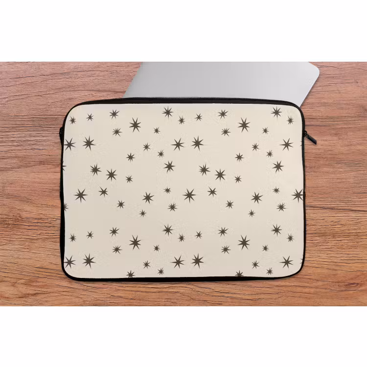 Laptophoes Kerst - Ster - Bruin — 2