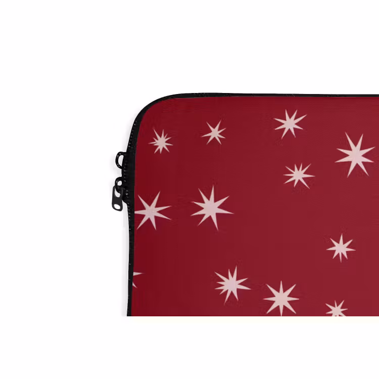 Laptophoes Rood - Wit - Kerst - Ster — 5