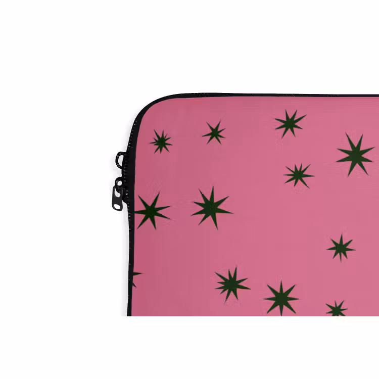 Laptophoes Ster - Groen - Roze - Kerst — 5