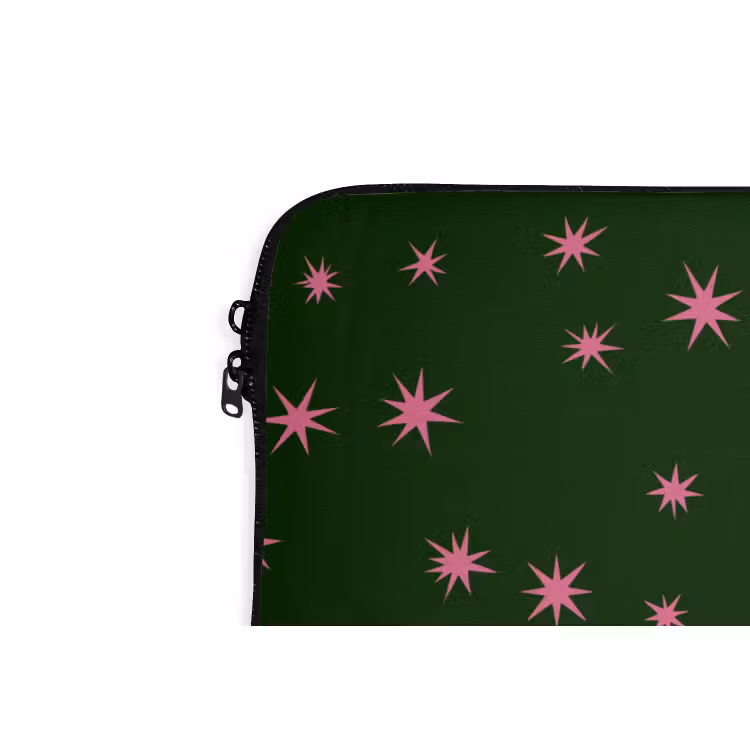 Laptophoes Ster - Roze - Groen - Kerst — 5